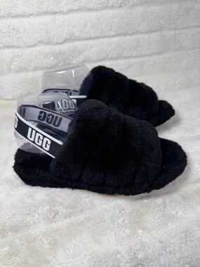 UGG Australia Fluff Yeah Women's Slide Sandal, Size US 7 Black